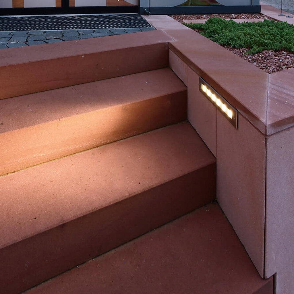 Detalj av LED bakkespot Jeremia rustfritt stål 32,8 cm