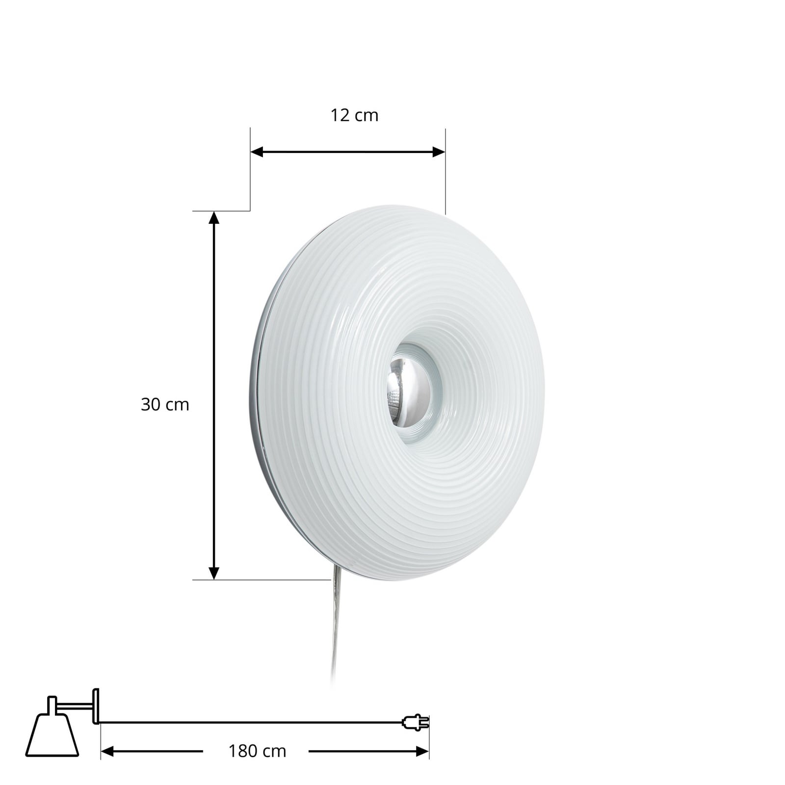 Detalj av LED bord-/vegglampe Fjora hvit/krom