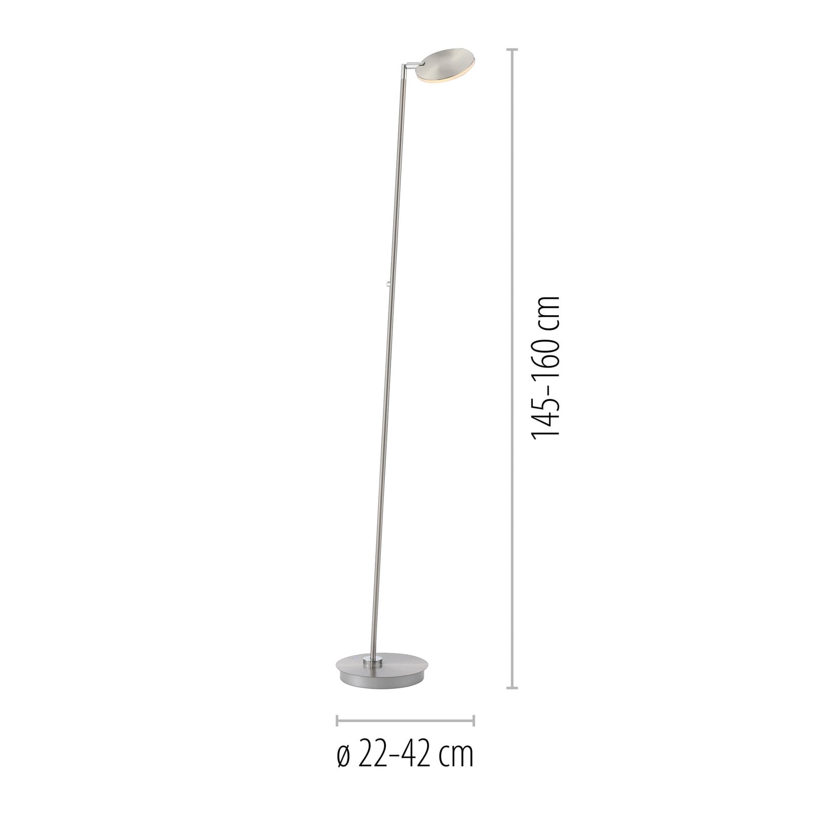 Detalj av LED gulvlampe Akku-Bente oppladbar grå CCT USB-C