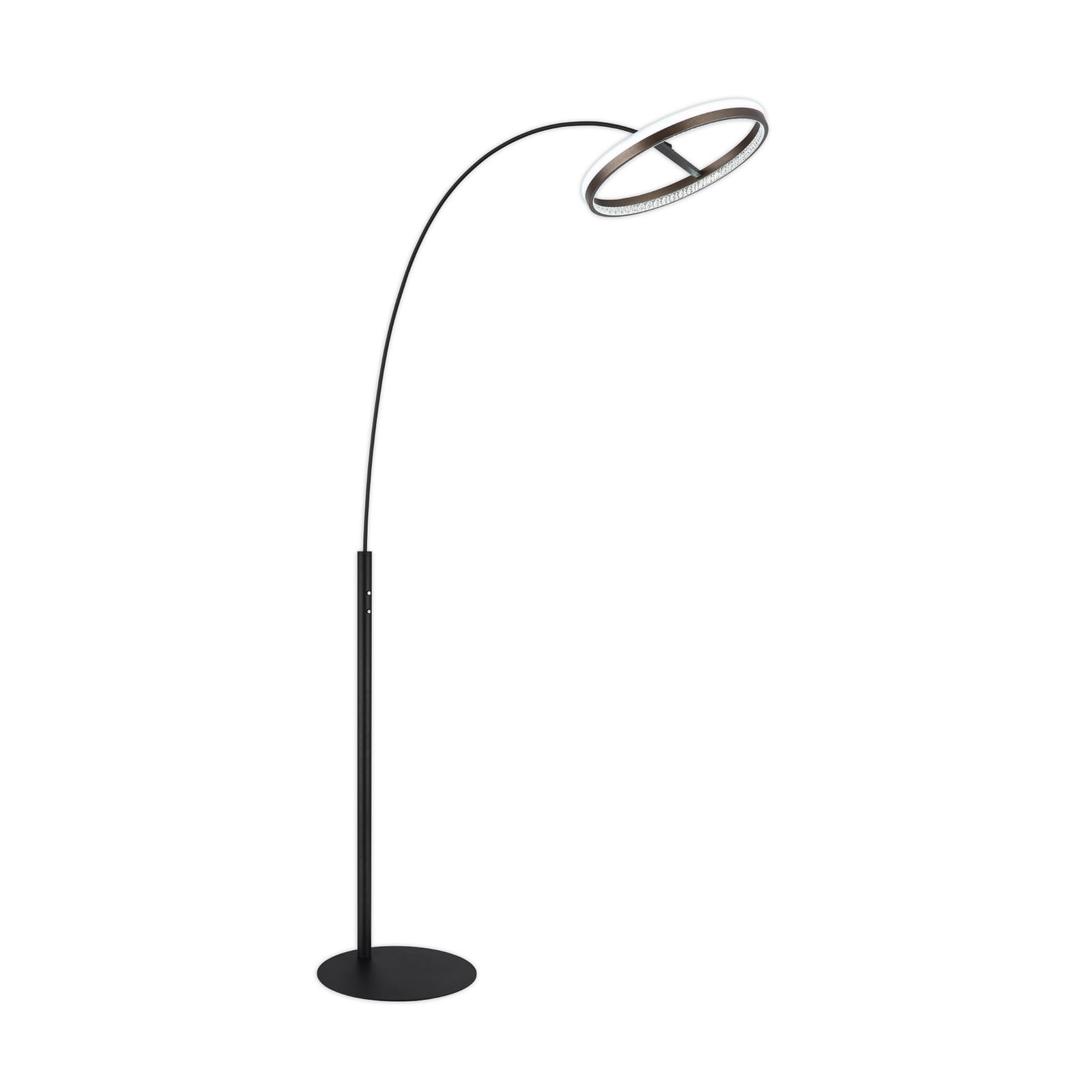 Detalj av LED gulvlampe Della svart mørkegrå metall
