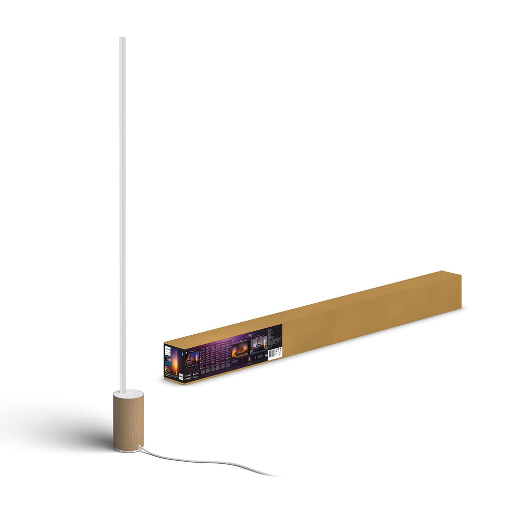 Detalj av LED gulvlampe Gradient Signe Oak hvit/eik