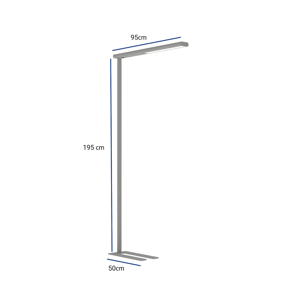 Detalj av LED kontorgulvlampe MAULjet sølv