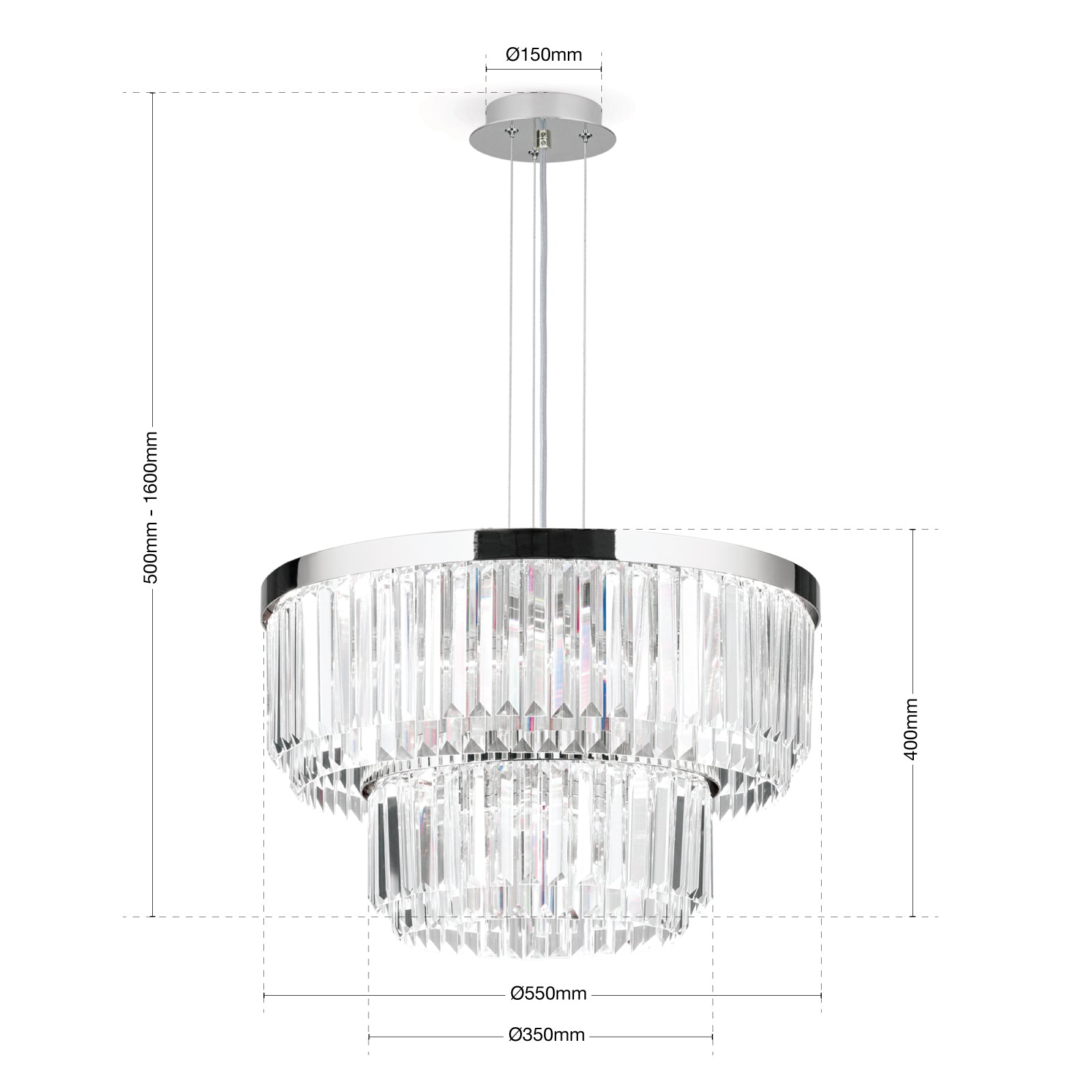 Detalj av LED-lyskilde i Pendellampe Prism