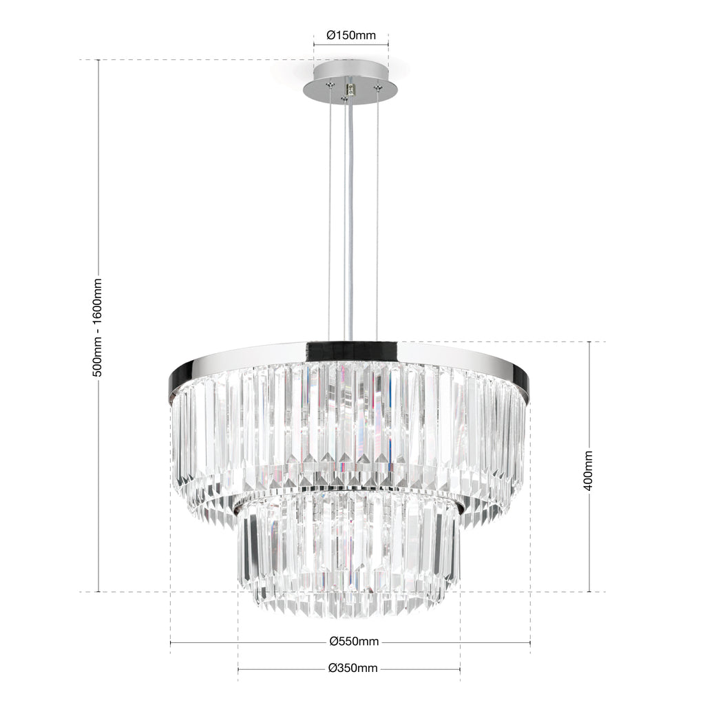 Detalj av LED-lyskilde i Pendellampe Prism