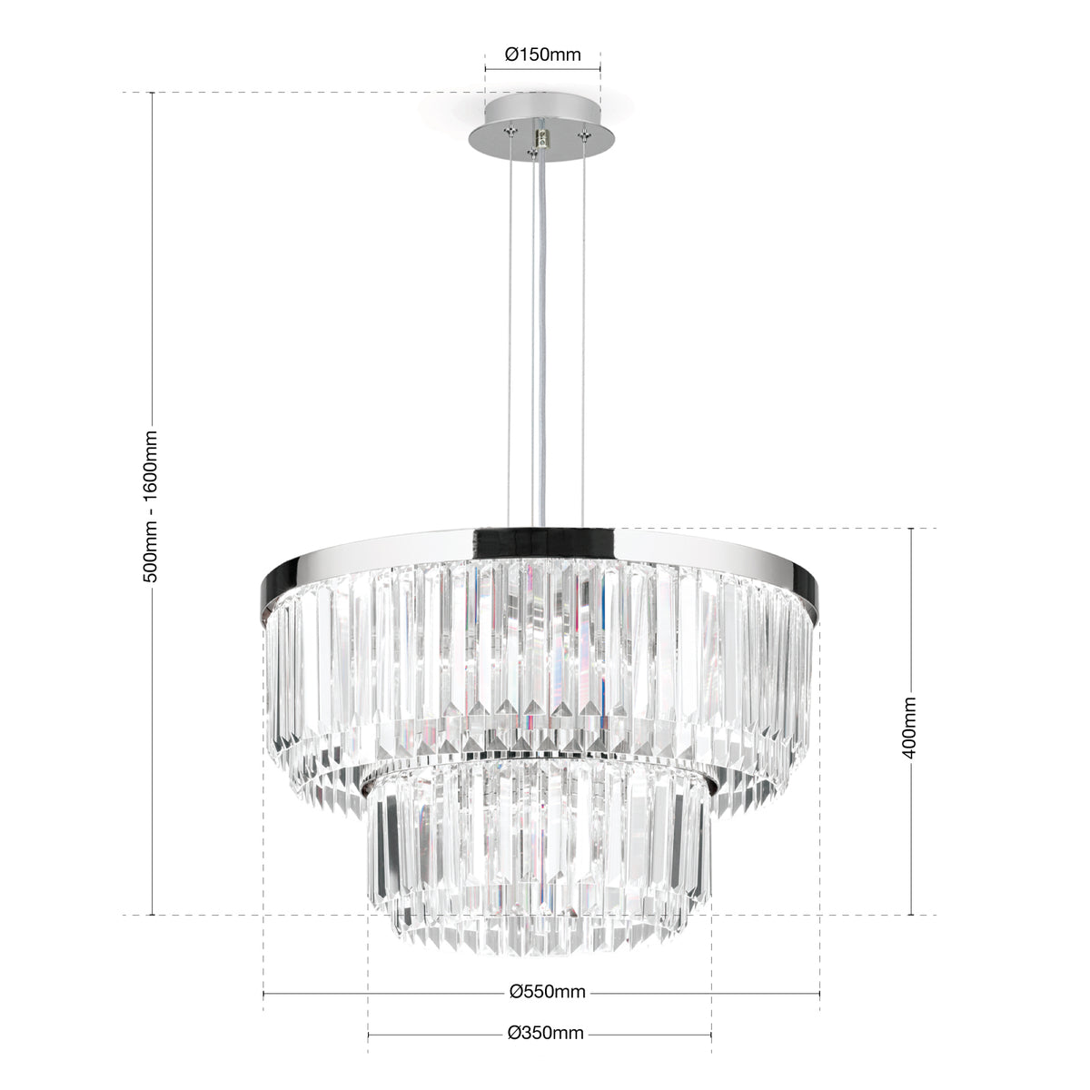 Detalj av LED-lyskilde i Pendellampe Prism