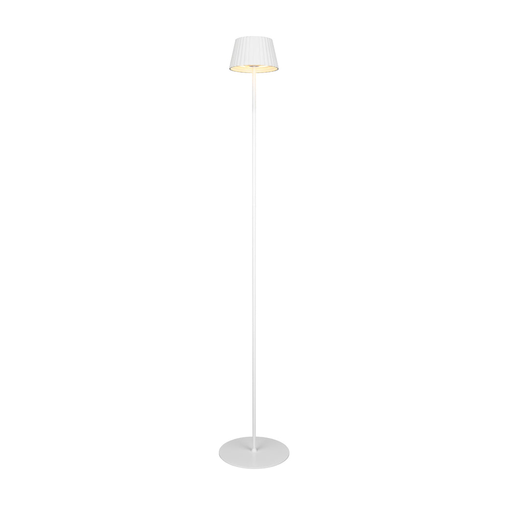 Detalj av LED oppladbar gulvlampe Suarez dimbar hvit 123 cm med touchdimmer