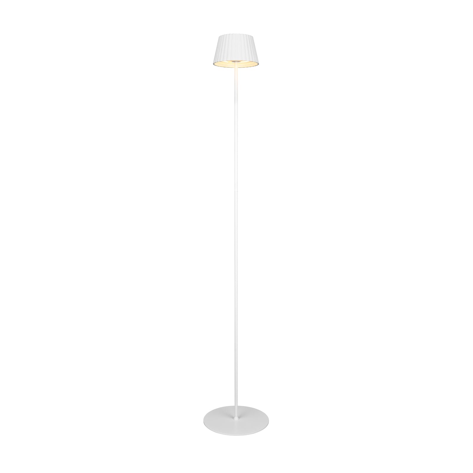 Detalj av LED oppladbar gulvlampe Suarez dimbar hvit 123 cm med touchdimmer