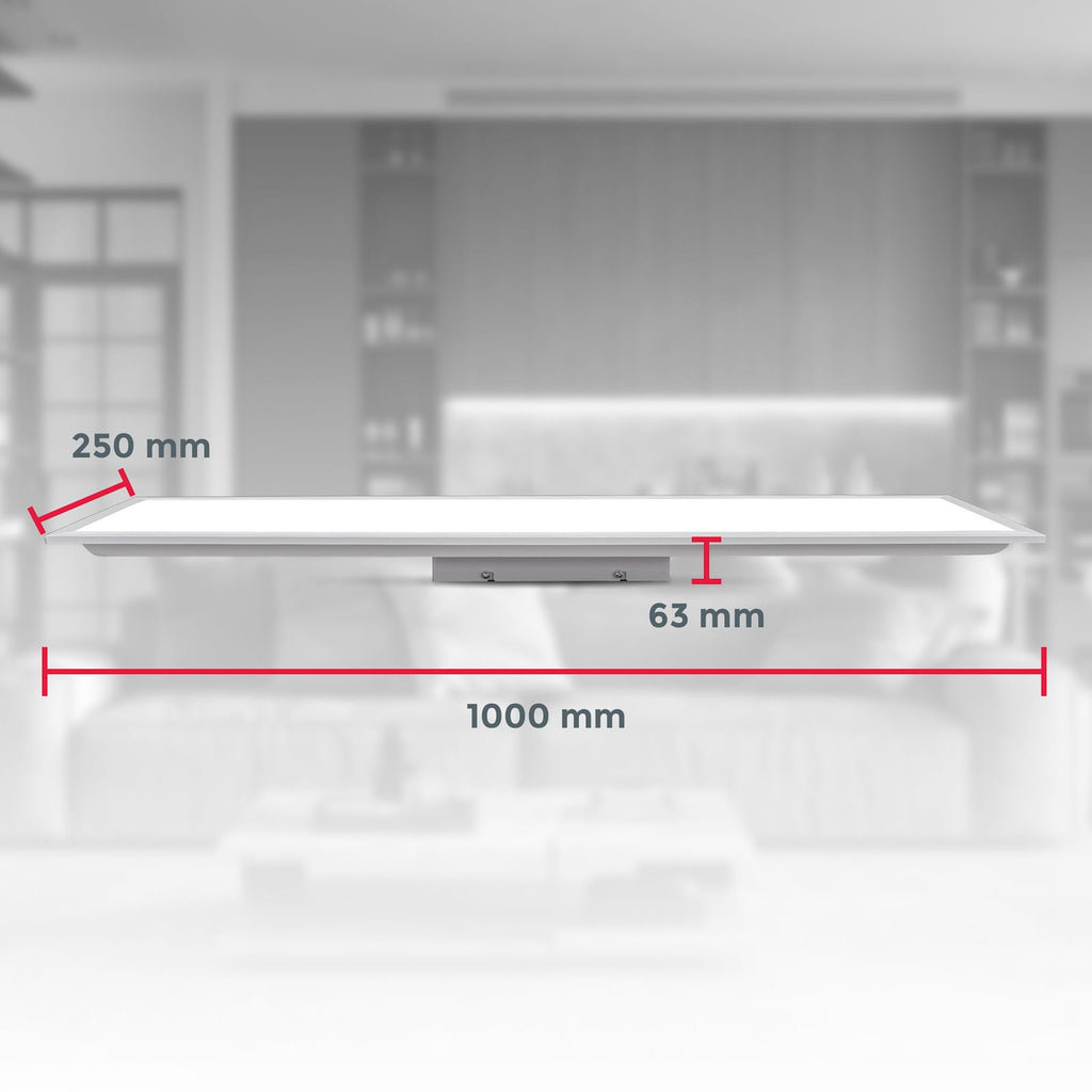 Detalj av LED-panel Brian CCT dimbar hvit 100x25 cm