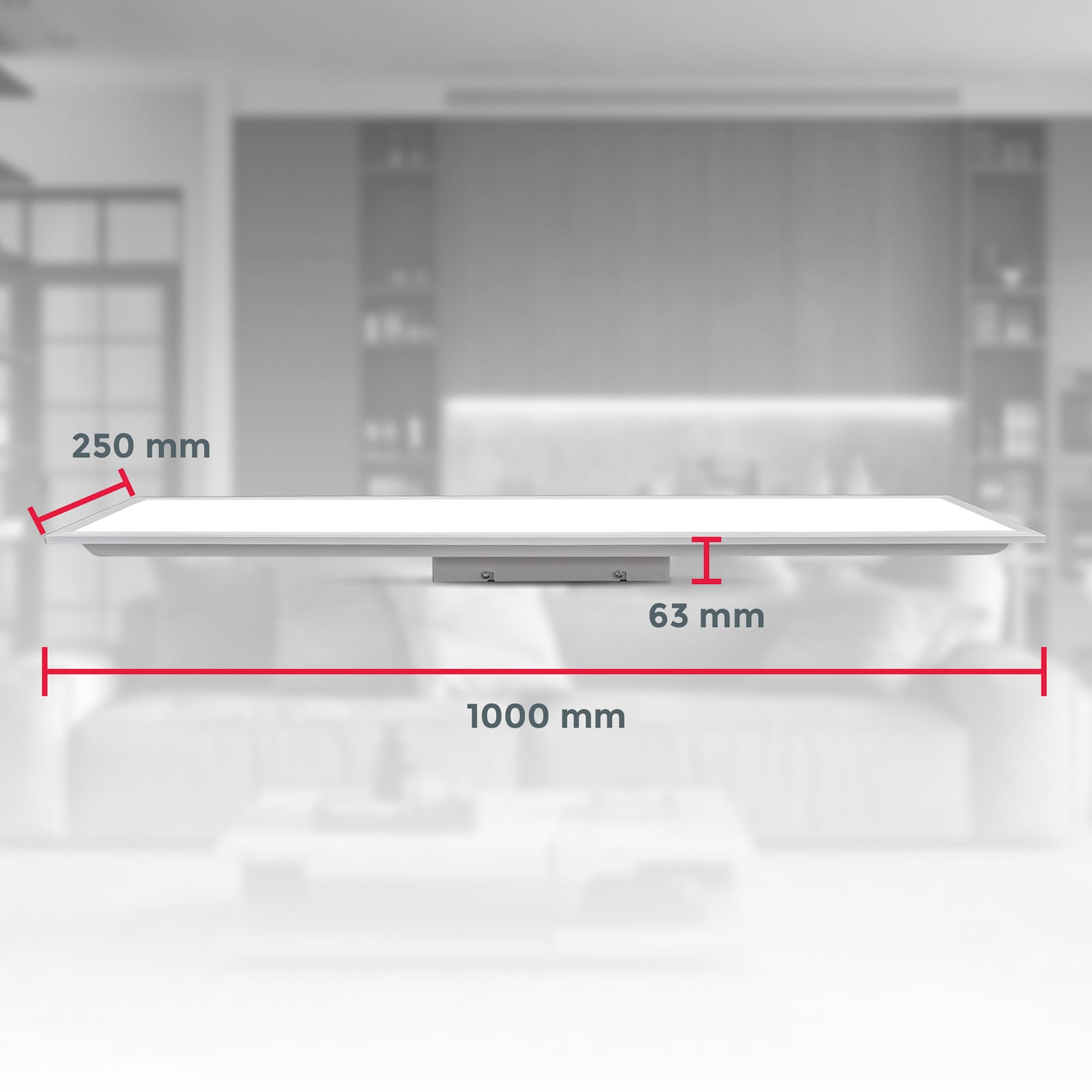 Detalj av LED-panel Brian CCT dimbar hvit 100x25 cm