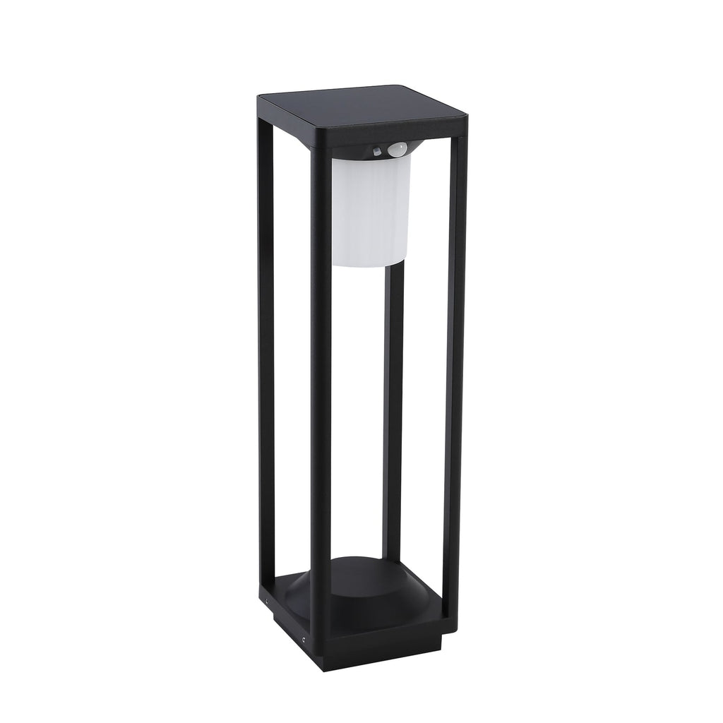 Detalj av LED solcelle sti-lampe Nilea med bevegelsessensor svart