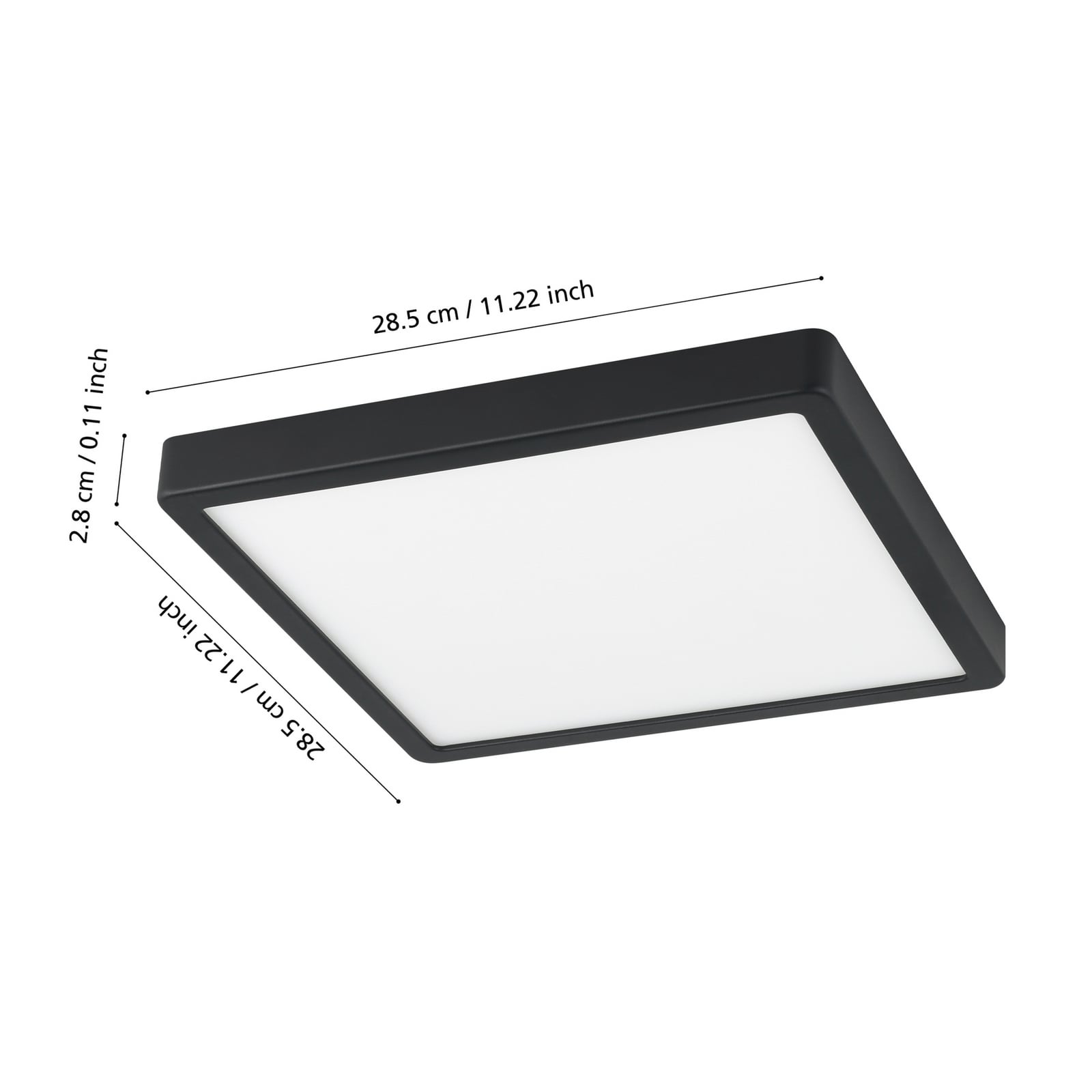 Detalj av LED taklampe Fueva-Z smart Zigbee svart