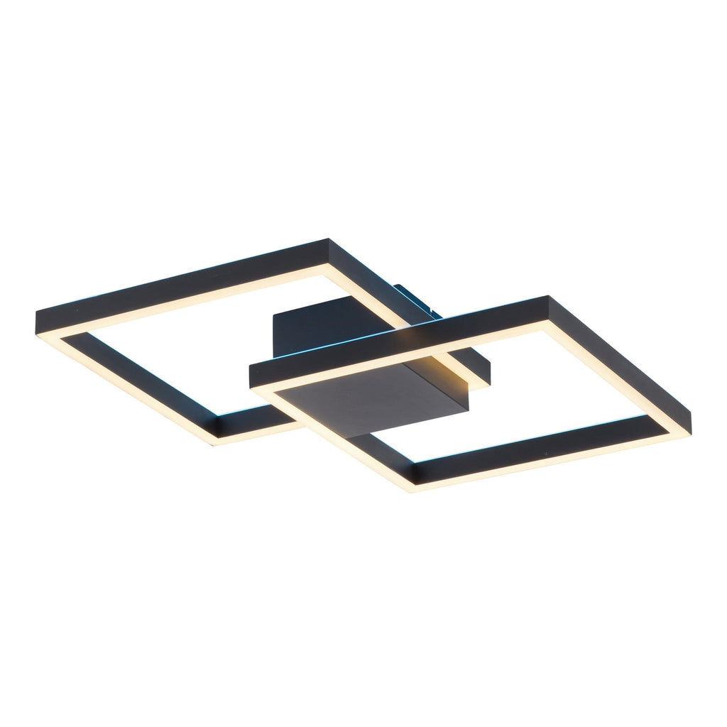 Detalj av LED taklampe Q-MARKO 2-lys dimbar CCT RGB 53,5 cm svart