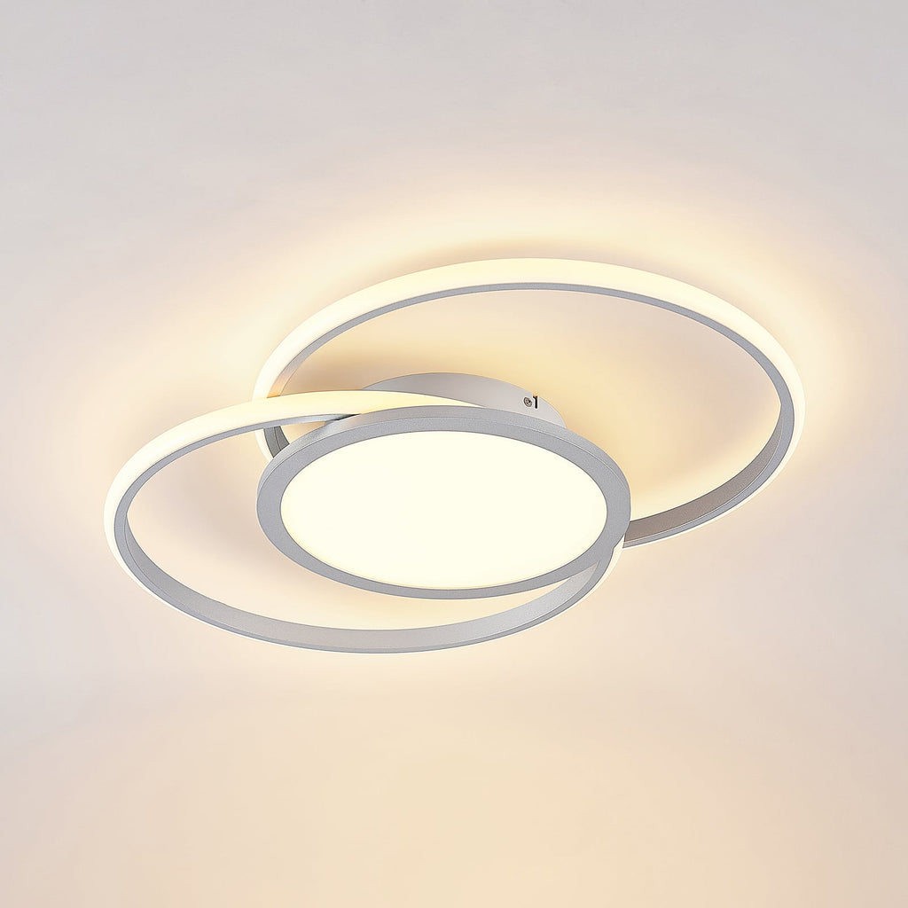 Detalj av LED taklampe Senne dimbar sølv aluminium