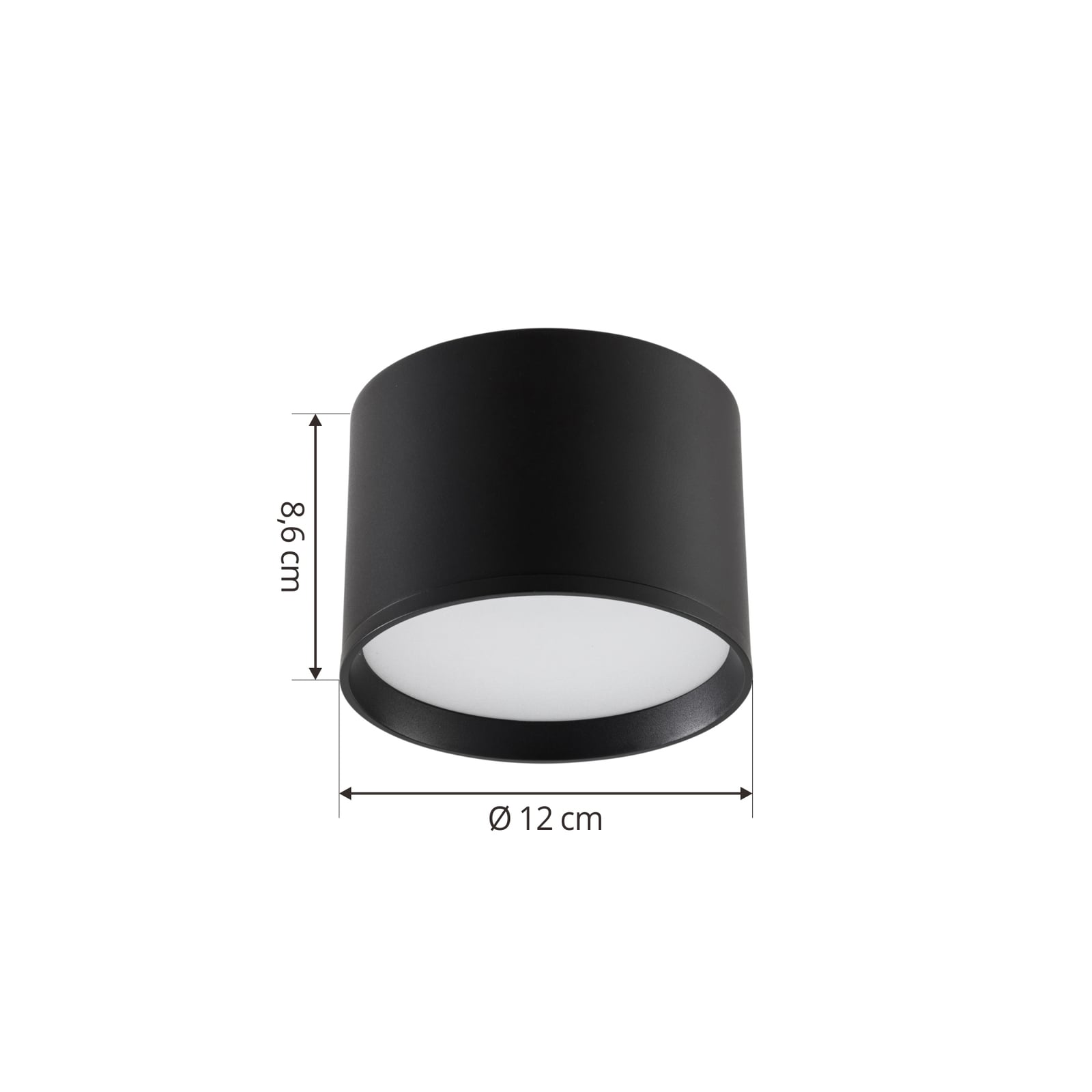 Detalj av LED takspot Nivoria svart aluminium