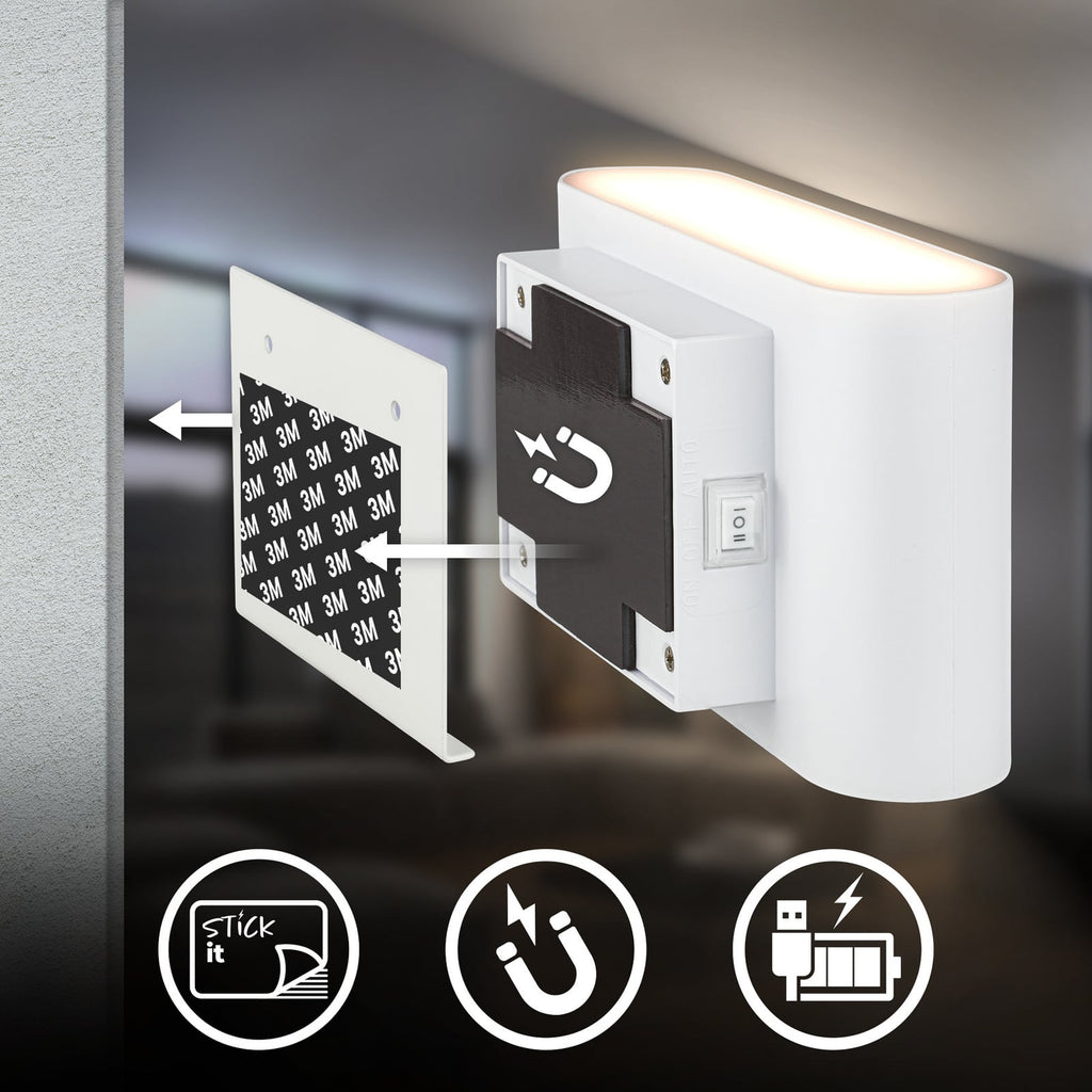Detalj av LED vegglampe Chat med bevegelsessensor hvit