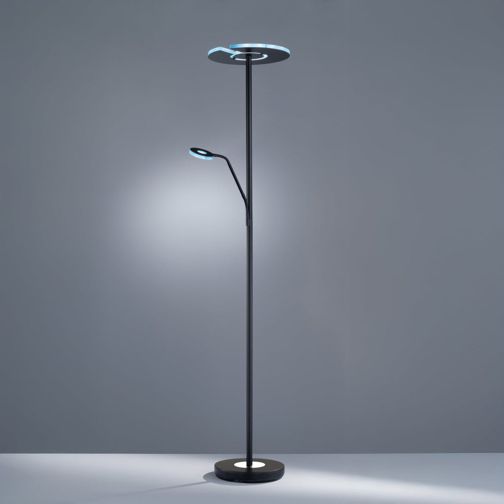 Detalj av lesearm på LED gulvlampe Dent med lesearm CCT dimbar svart