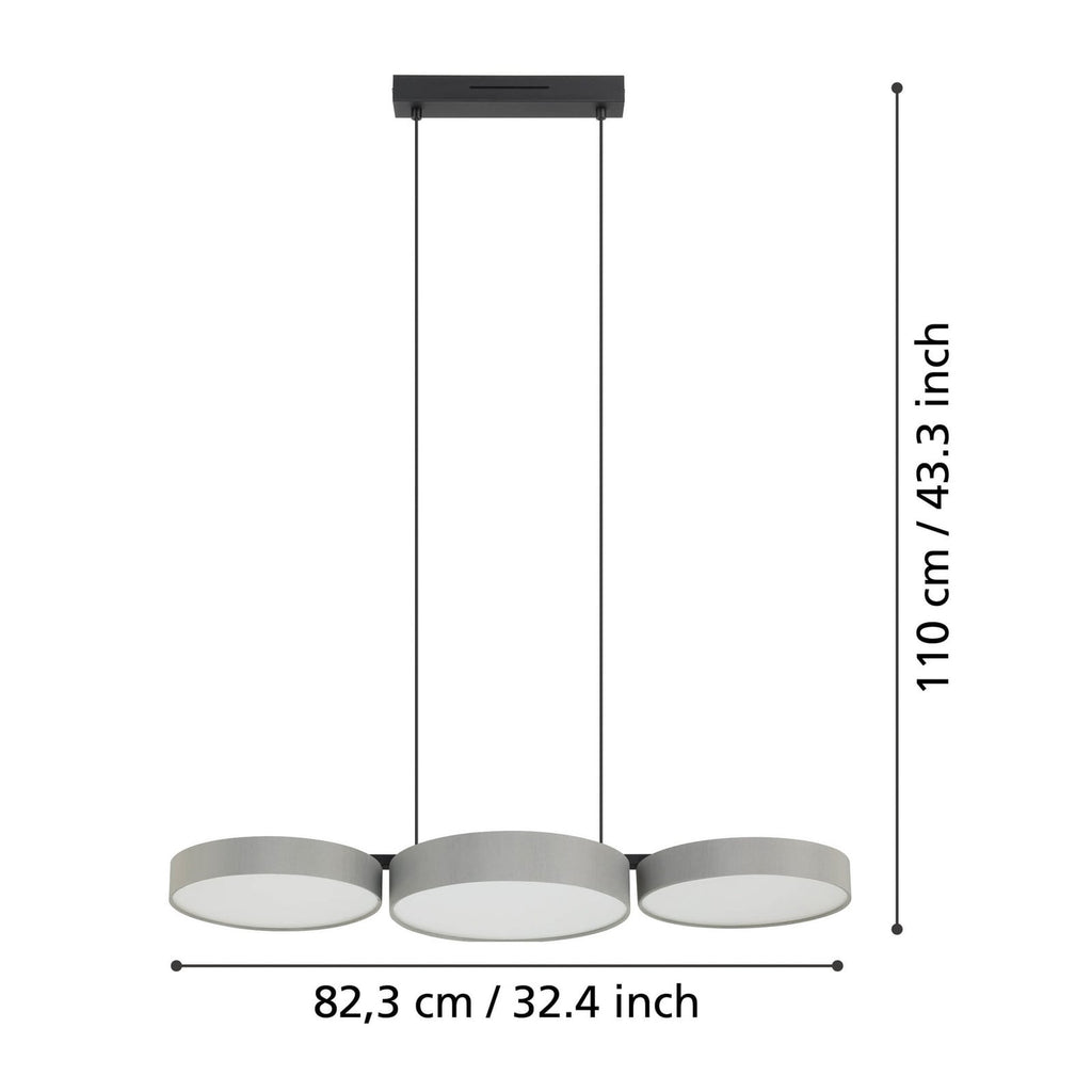 Detalj av tekstilmateriale på Smart LED pendellampe Barbano-Z