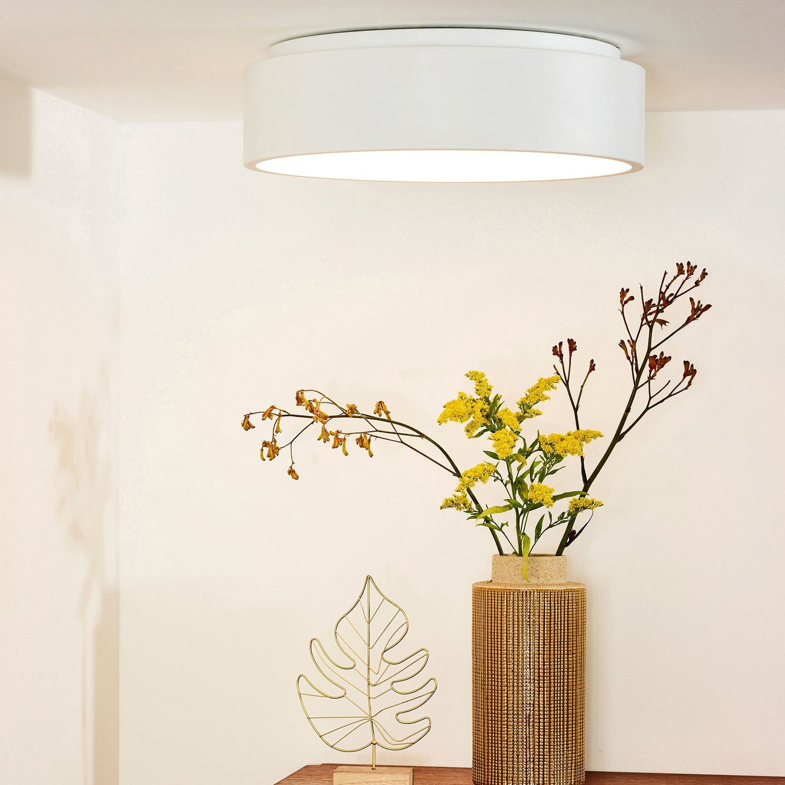 Detaljbilde av LED taklampe Talowe dimbar hvit aluminium