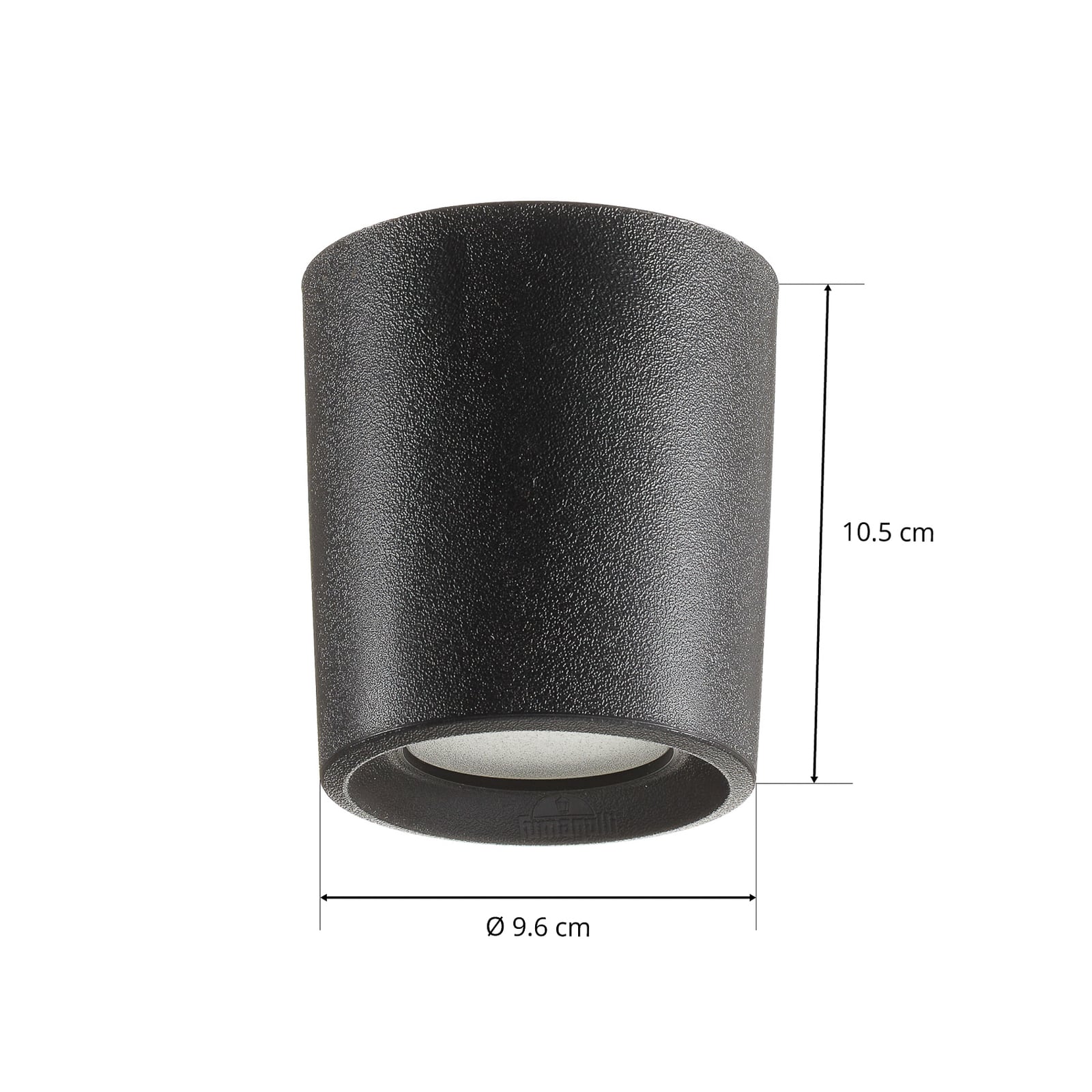 Downlight Livia svart med lys på
