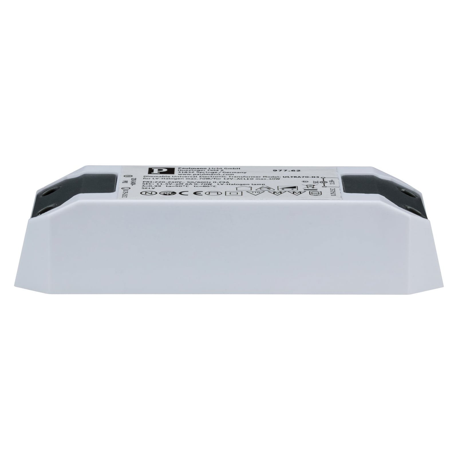 Elektronisk transformator halogen+LED 50VA 12V dimbar - Paulmann hvit plast