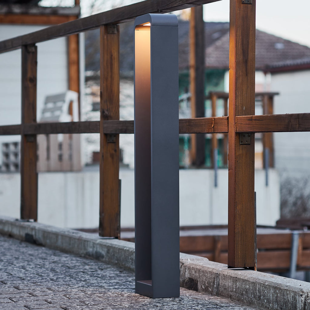 Emima LED sti-lampe aluminium mørkegrå 100 cm forfra