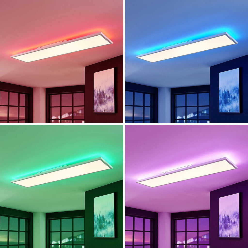 Nærbilde av fjernkontroll til LED-panel Brenda CCT RGB dimbar 120x30 cm