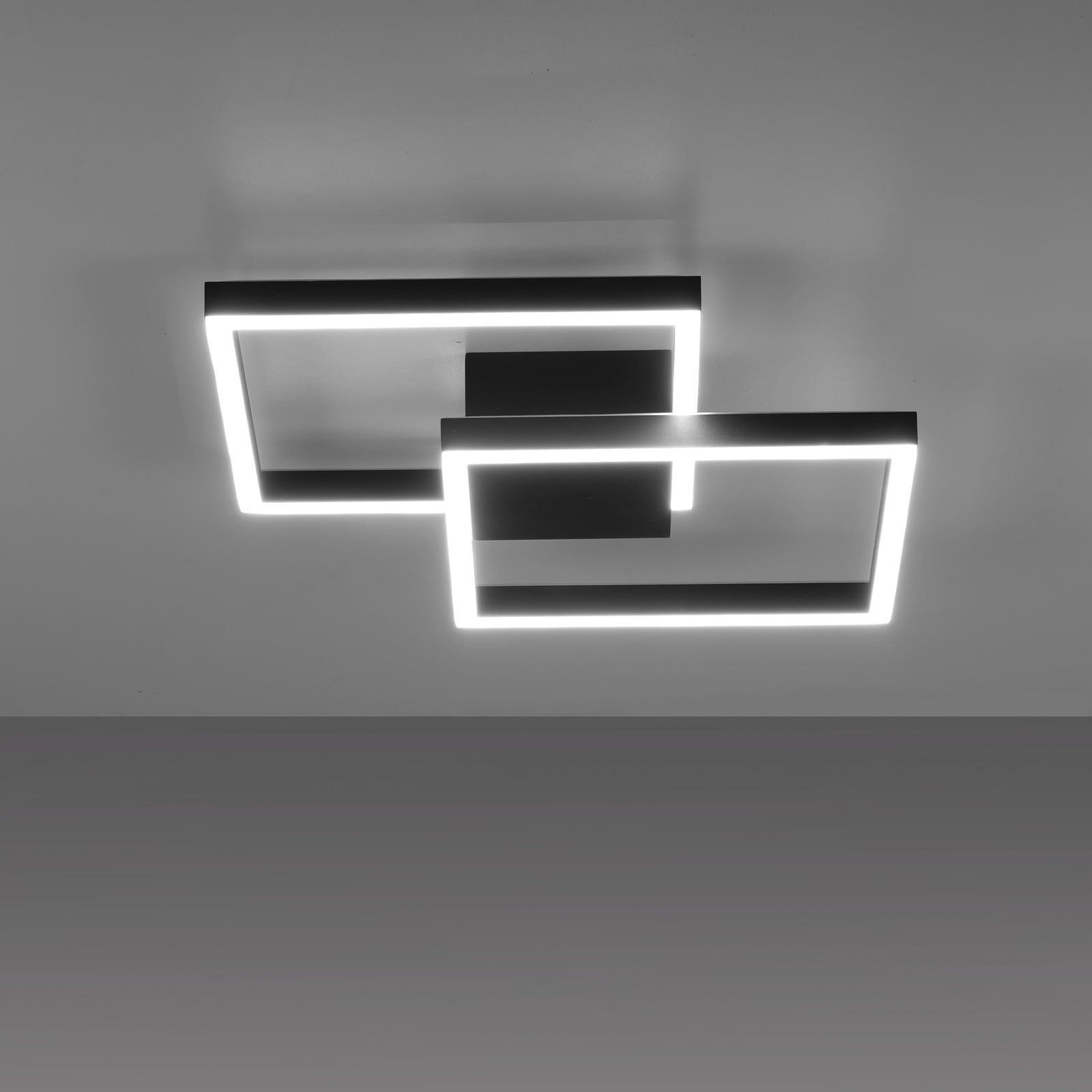 LED taklampe Q-MARKO 2-lys dimbar CCT RGB 53,5 cm svart fjernkontroll