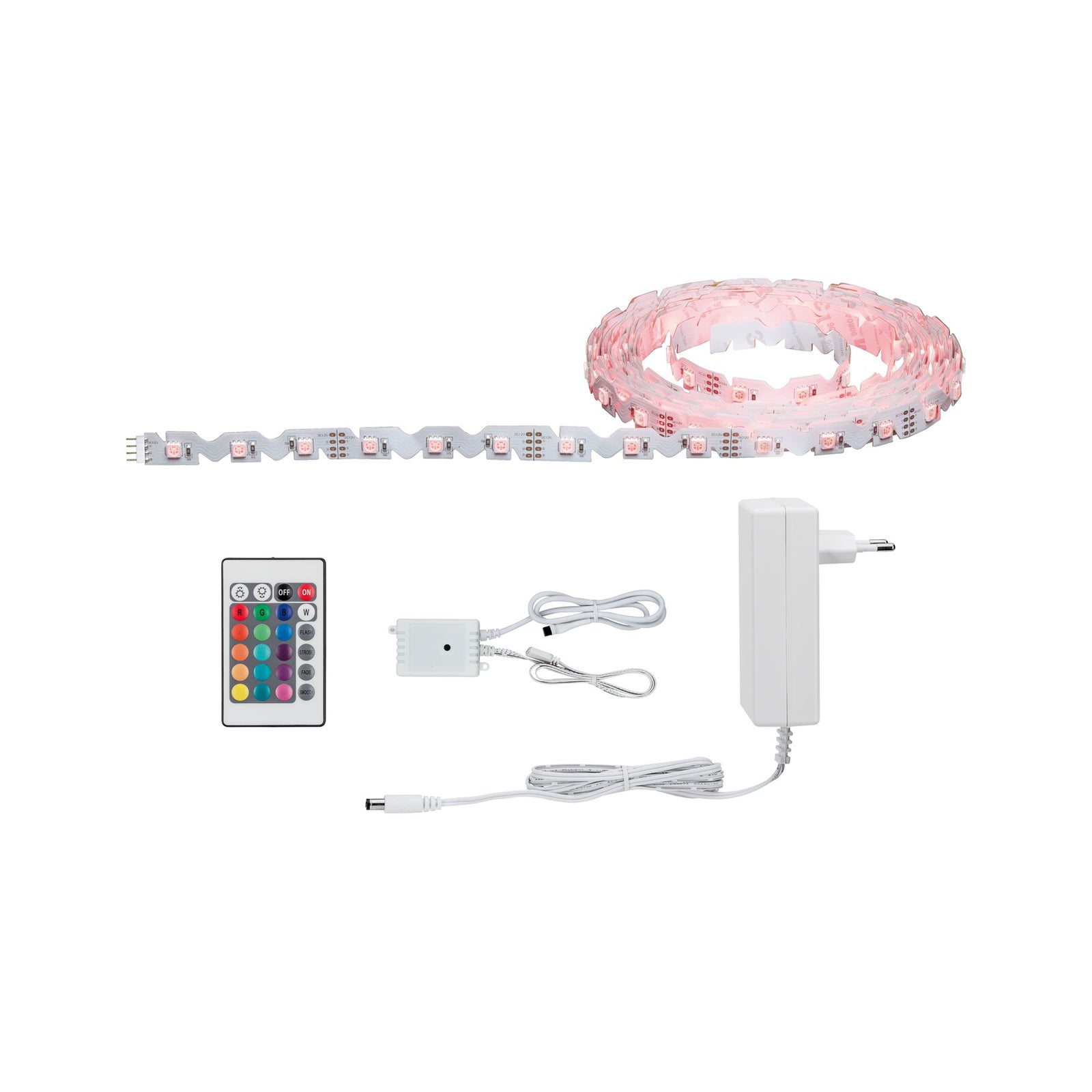 FlexLED 3D LED-stripe sett RGB 500 cm dimbar installasjonseksempel