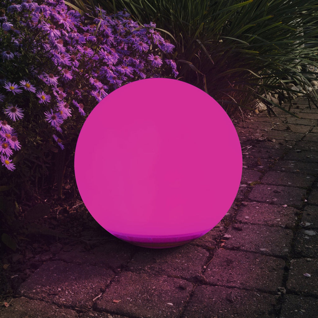 Flytende solcelledrevet LED-lyskule Globo IP67 RGBW Ø30 cm bakside