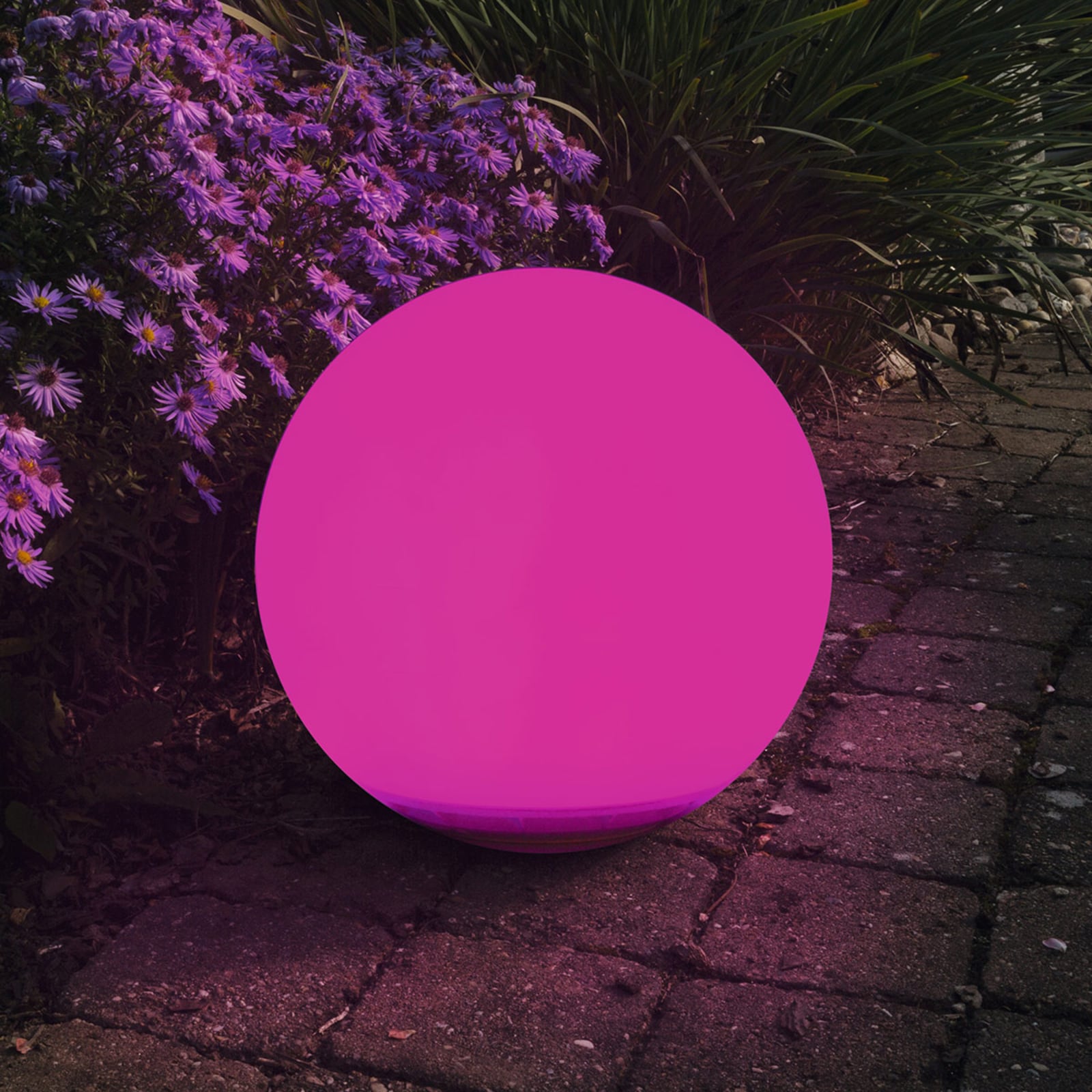 Flytende solcelledrevet LED-lyskule Globo IP67 RGBW Ø30 cm bakside