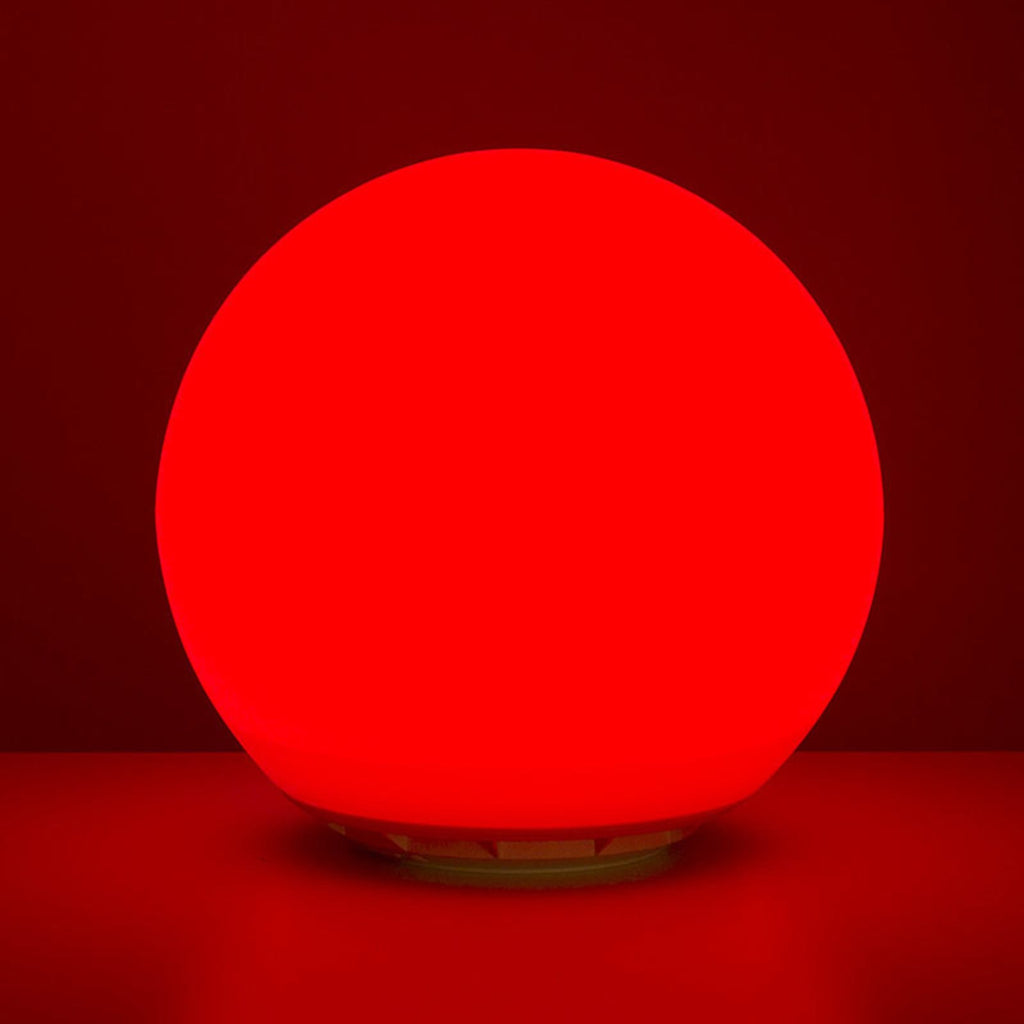 Flytende solcelledrevet LED-lyskule Globo IP67 RGBW Ø30 cm med jordspyd