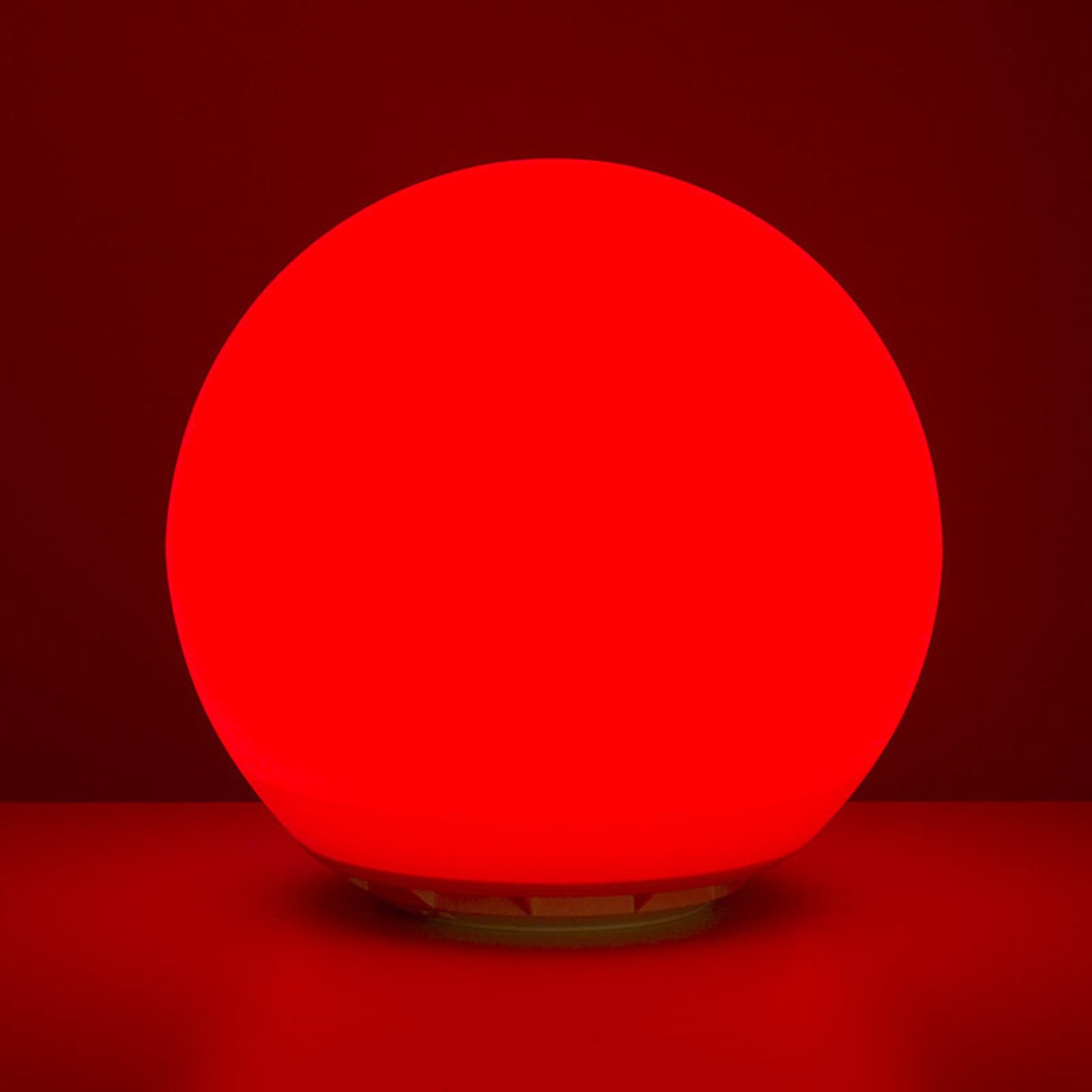 Flytende solcelledrevet LED-lyskule Globo IP67 RGBW Ø30 cm med jordspyd