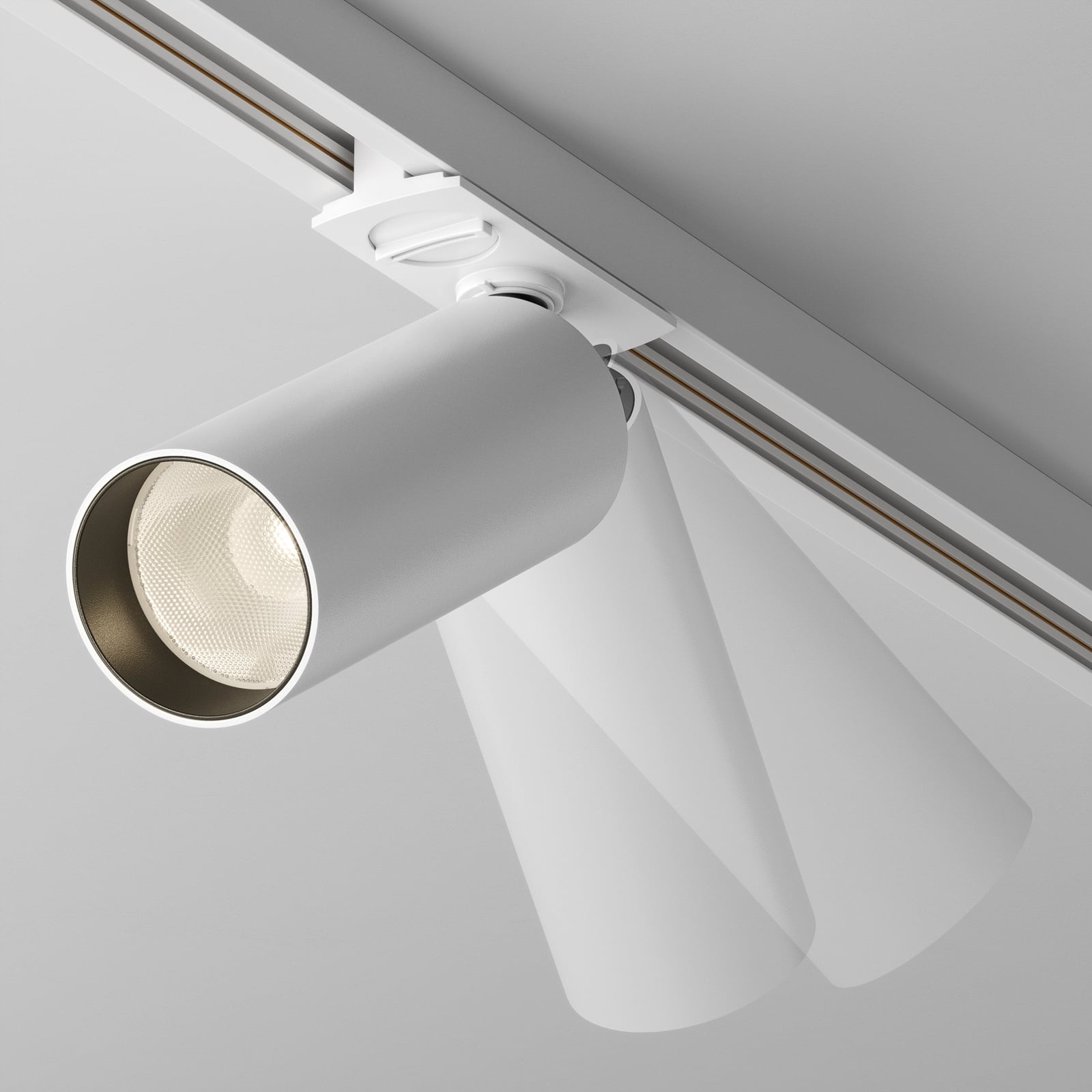 Focus LED-spot for skinnesystem dimbar hvit 12W 3000K bakside