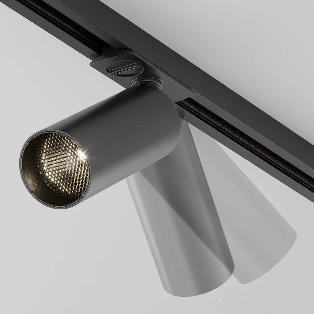 Focus LED-spot for skinnesystem dimbar svart 12W 3000K bakside
