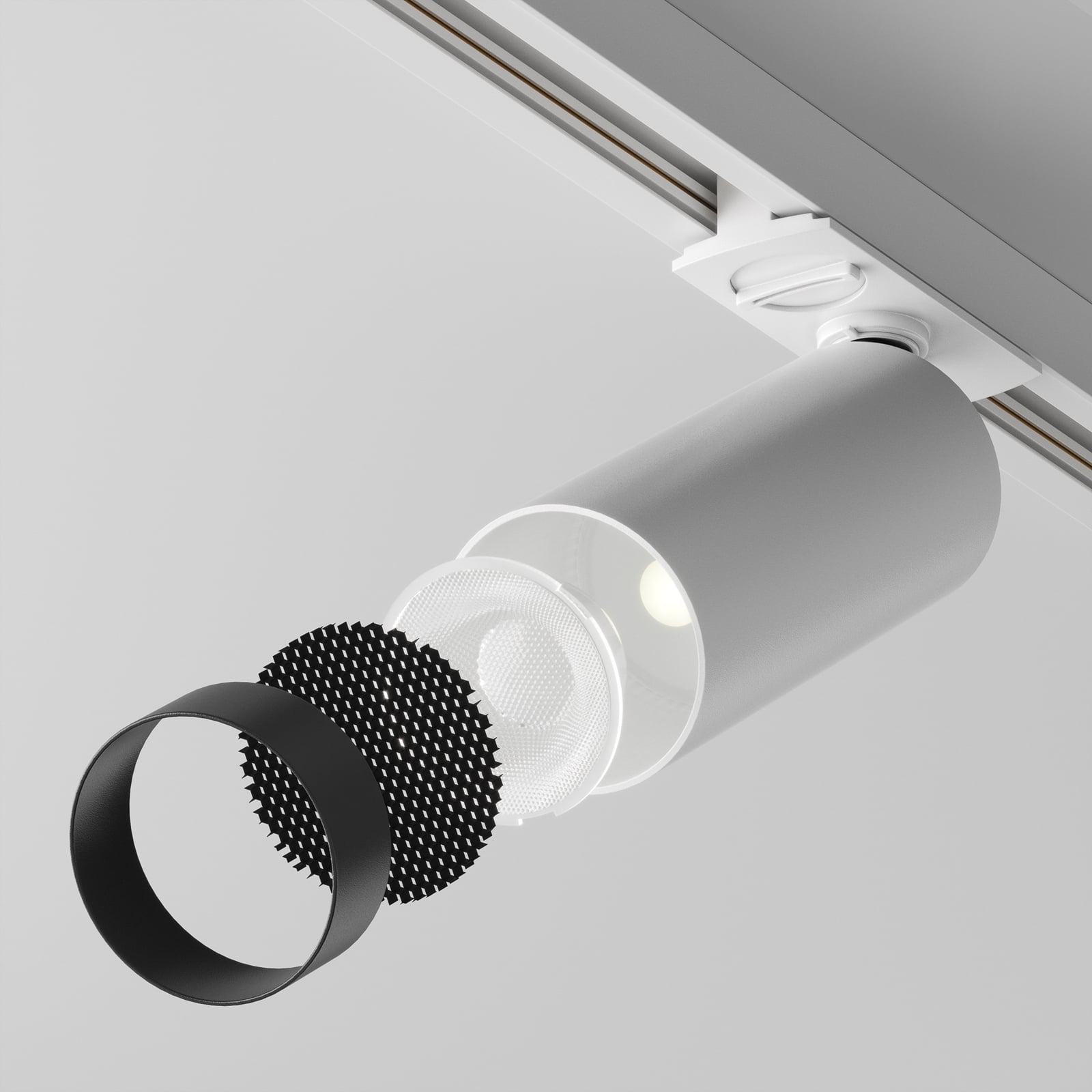 Focus LED-spot for skinnesystem dimbar hvit 12W 4000K montert
