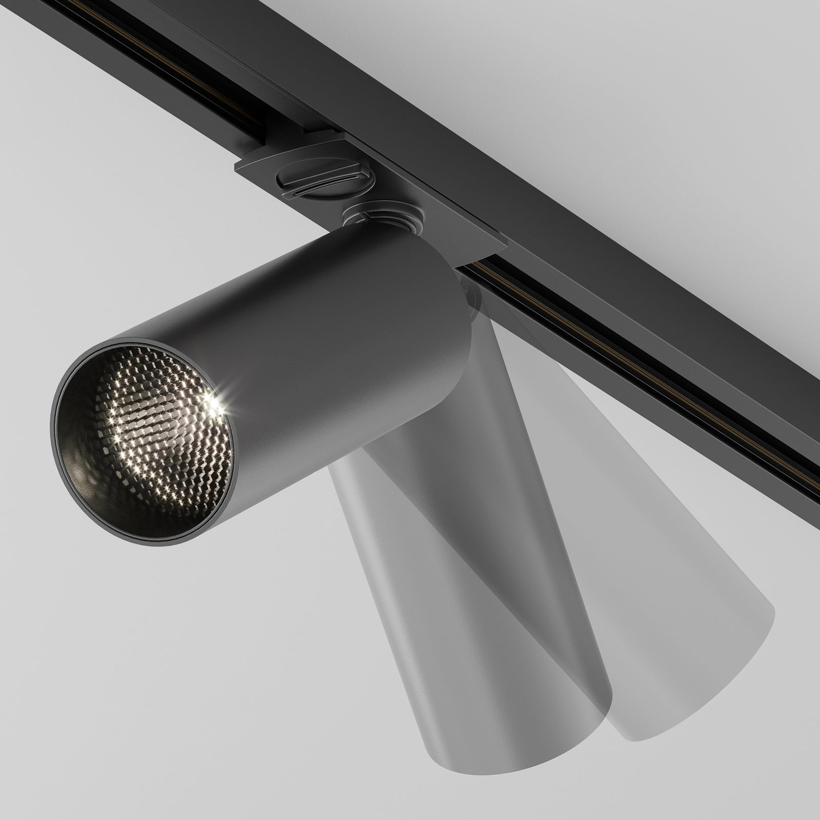 Focus LED-spot for skinnesystem dimbar svart 12W 4000K bakside
