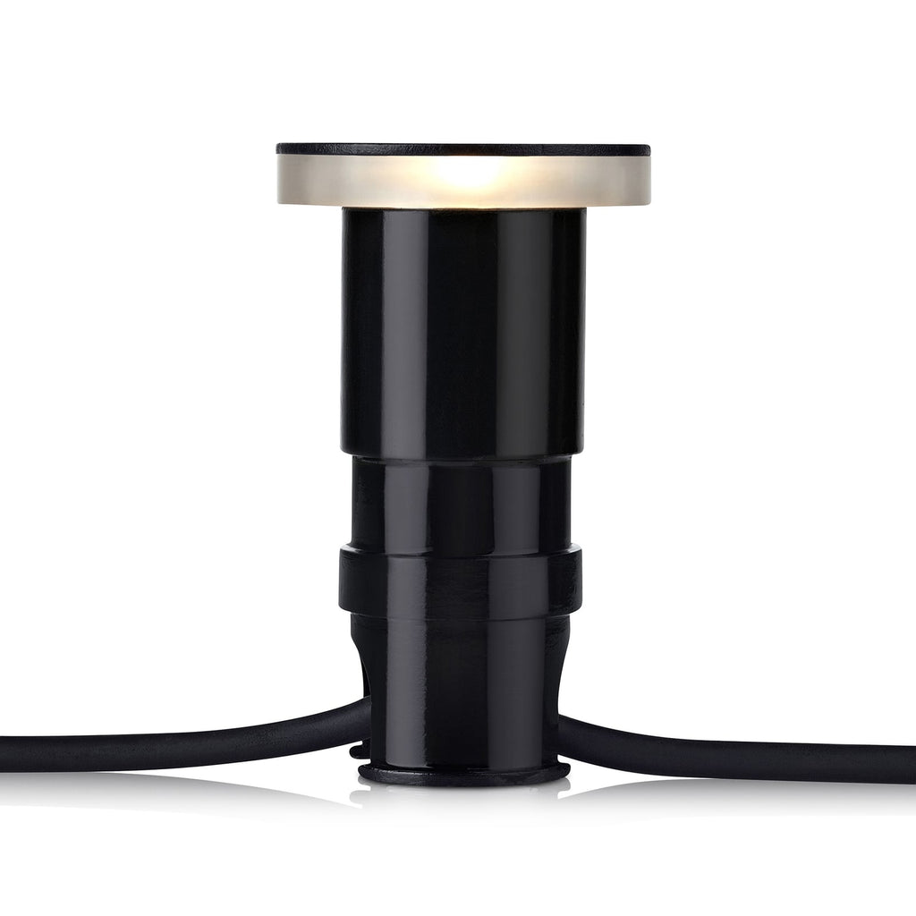 Montert Garden 24 bakkespot LED sidelys svart 3W Ø6 cm IP44 i terrasse