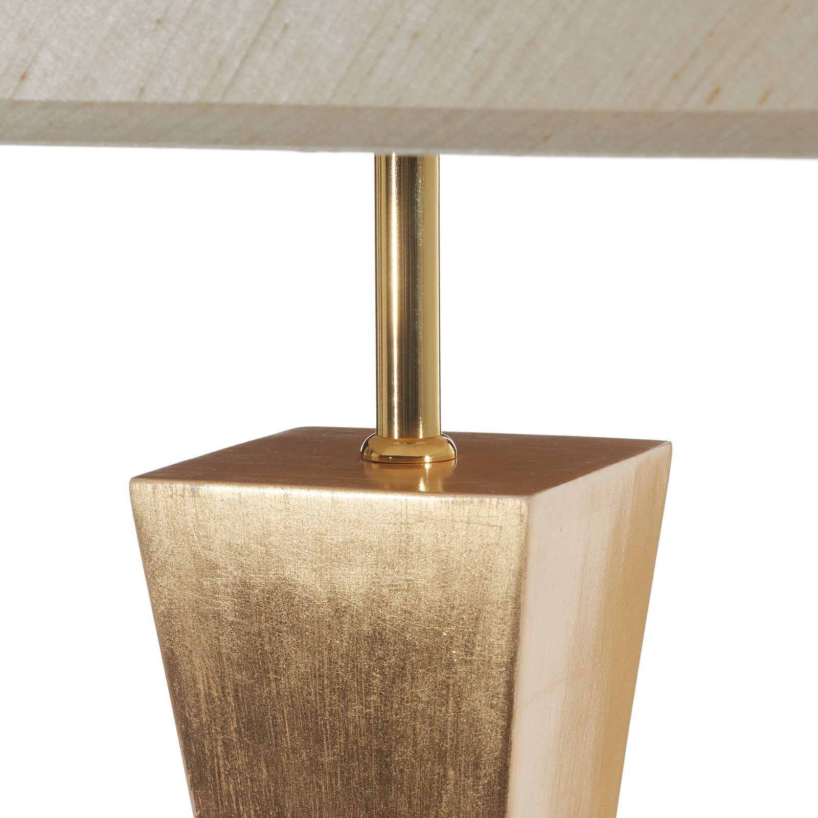 Gulvlampe Deco silke valnøtt gull beige med E27 sokkel