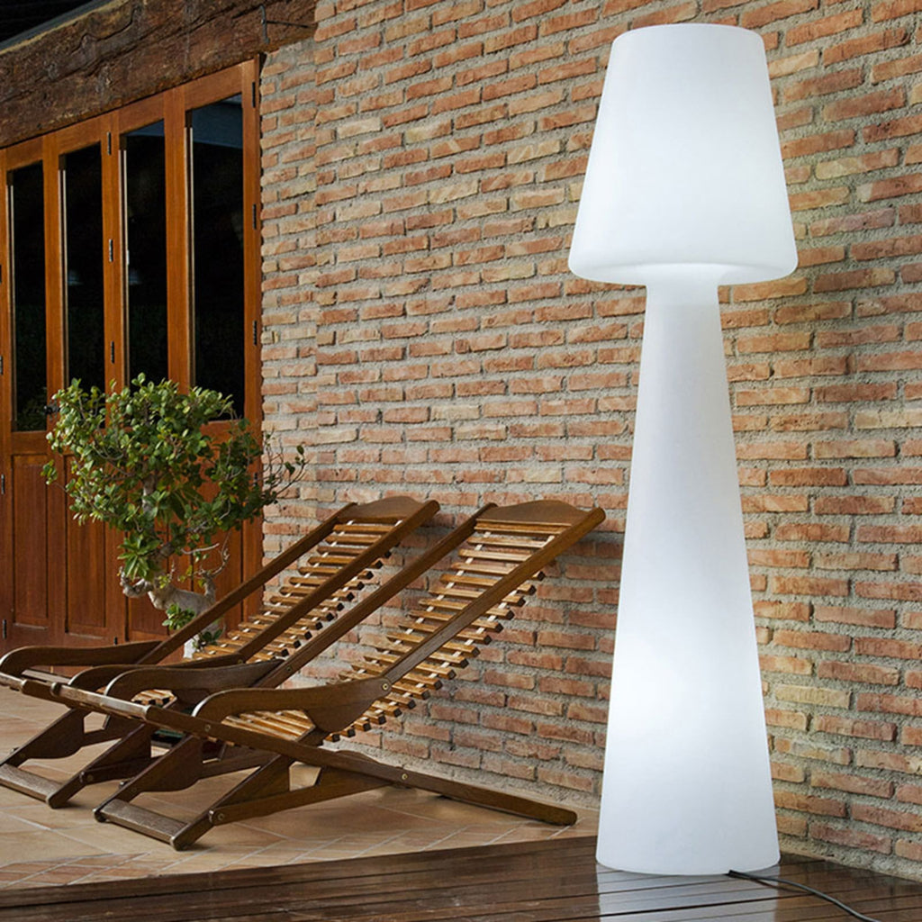 Gulvlampe Lola plast hvit 165 cm 22W varmhvit IP65 forfra