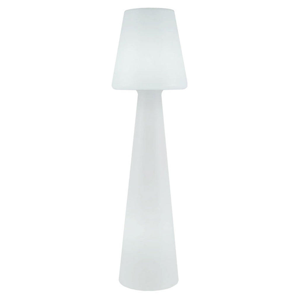 Gulvlampe Lola plast hvit 165 cm 22W varmhvit IP65 montert i uteområde