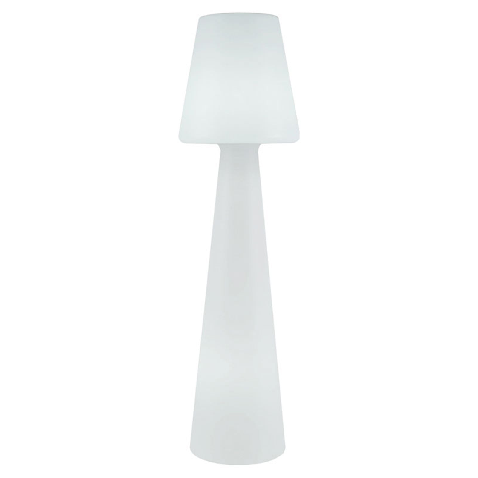 Gulvlampe Lola plast hvit 165 cm 22W varmhvit IP65 montert i uteområde