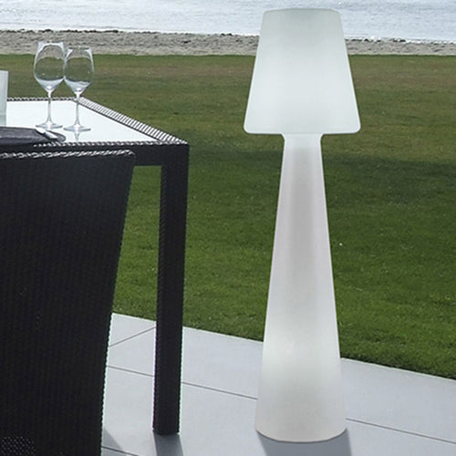 Gulvlampe Lola plast hvit varmhvit IP65 H110 cm bakside
