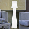 Gulvlampe Lola plast hvit varmhvit IP65 H110 cm front
