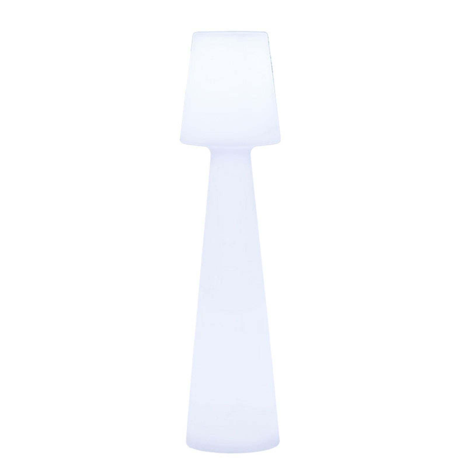 Gulvlampe Lola plast hvit varmhvit IP65 H110 cm montert