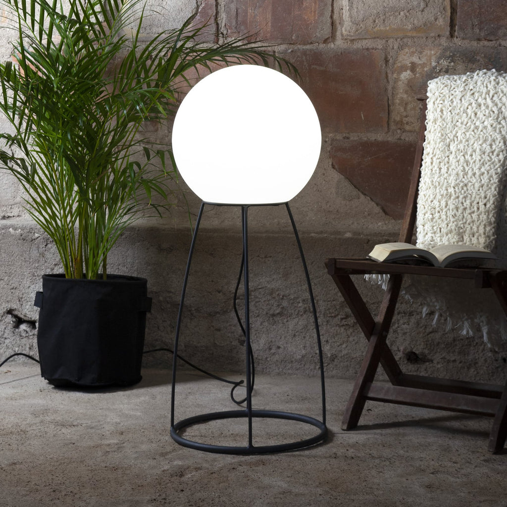 Gulvlampe Mallorca kuleformet svart/hvit IP65 95 cm forfra