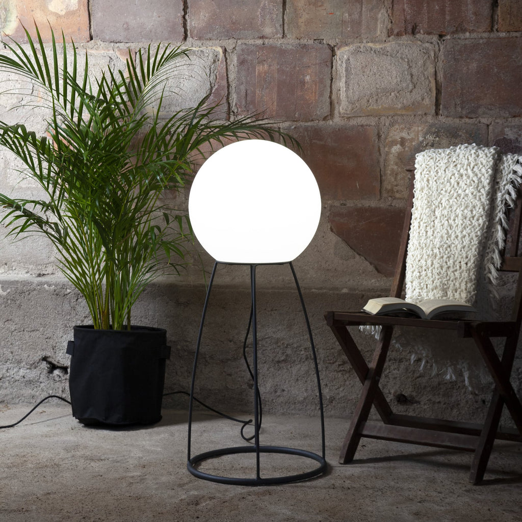Gulvlampe Mallorca kuleformet svart/hvit IP65 95 cm bakside