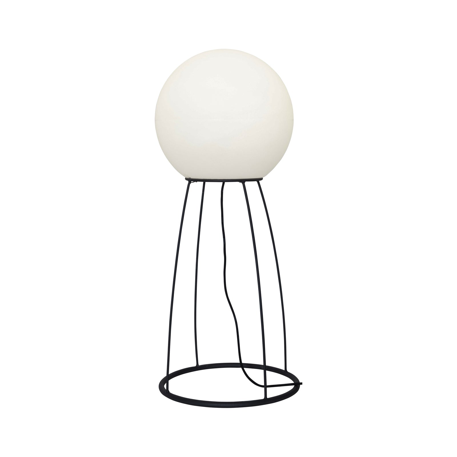 Detalj av Gulvlampe Mallorca kuleformet svart/hvit IP65 95 cm