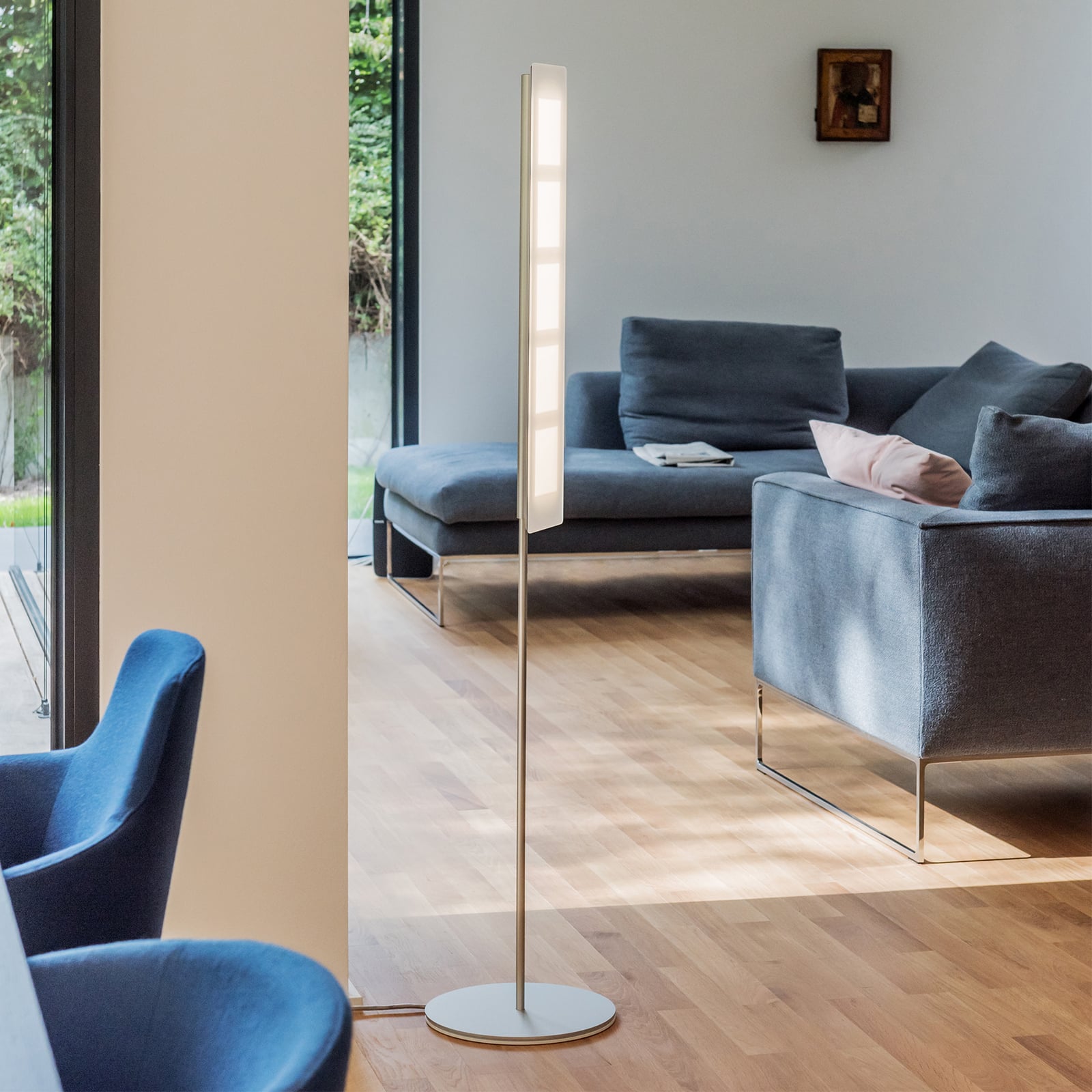 Gulvlampe OMLED One f5 OLED dimbar rustfritt stål svart forfra