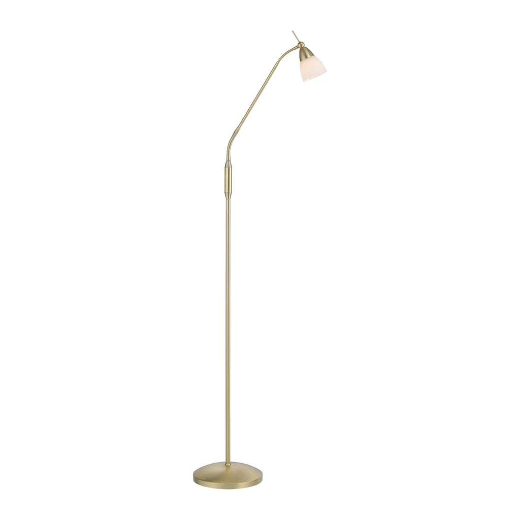 Gulvlampe Pino messing matt dimbar G9 163 cm forfra