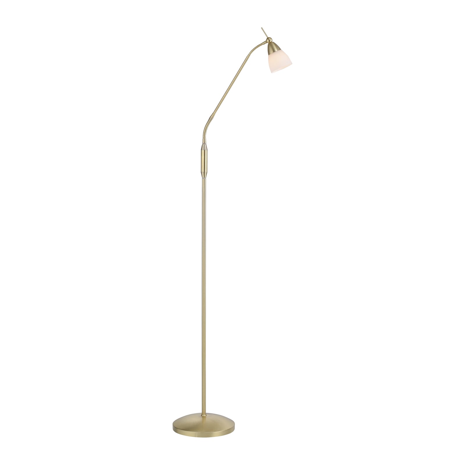 Gulvlampe Pino messing matt dimbar G9 163 cm forfra